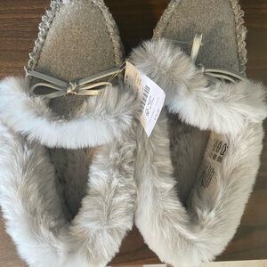 J. Crew Gray Faux Fur Women's Slippers